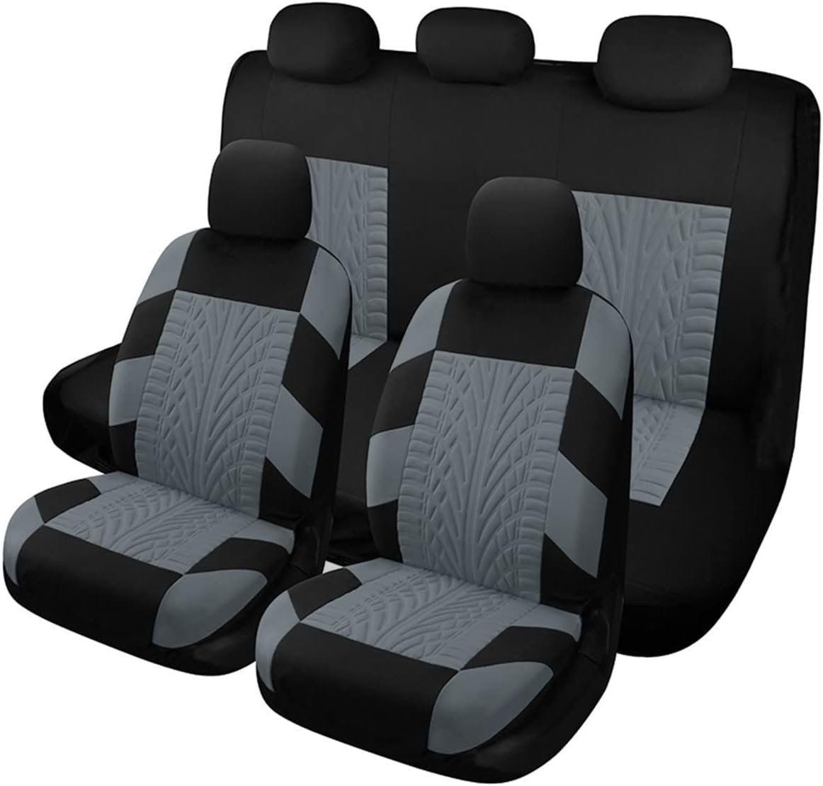 Black & Red Breathable Washable Universal Car Seat Covers Full Set A5565