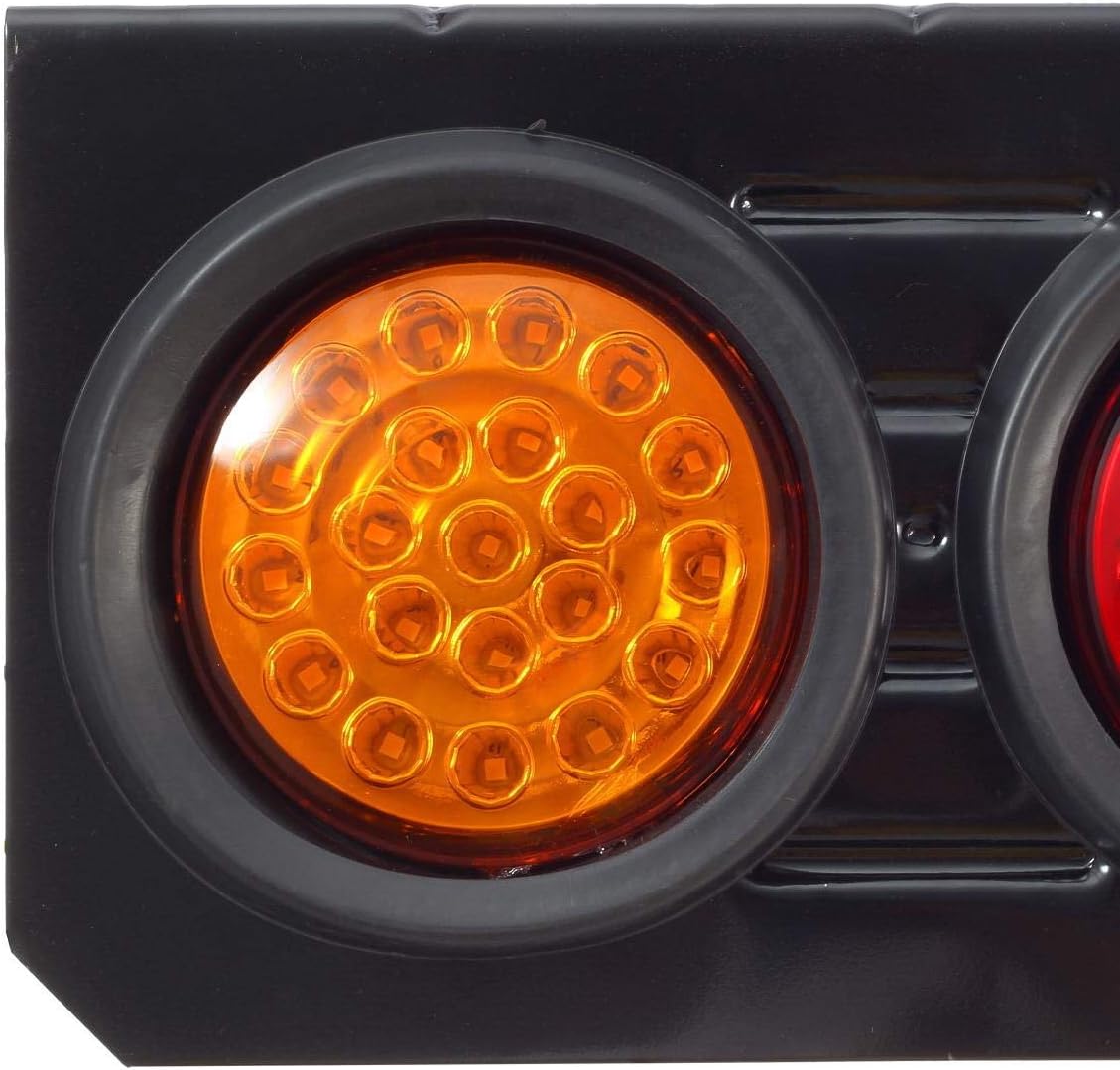 63 LED Truck Trailer Tail Lights Bar Kit, Stop Turn Signal Brake Reverse Taillight, Waterproof 12V-30V 4 Inch Round, 2pcs L882