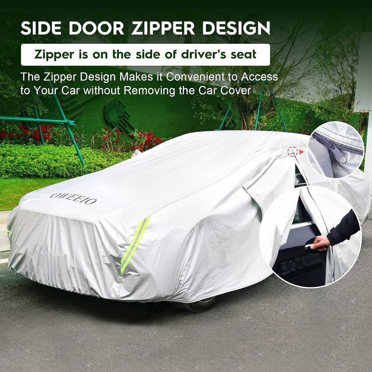6 Layers Waterproof All Weather Car Cover with Zipper B148