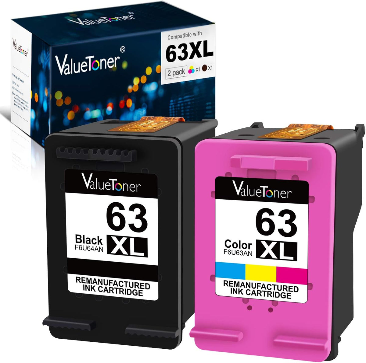 Remanufactured Ink Cartridge Replacement 1 Black 1 Color Pack of 2 N9100