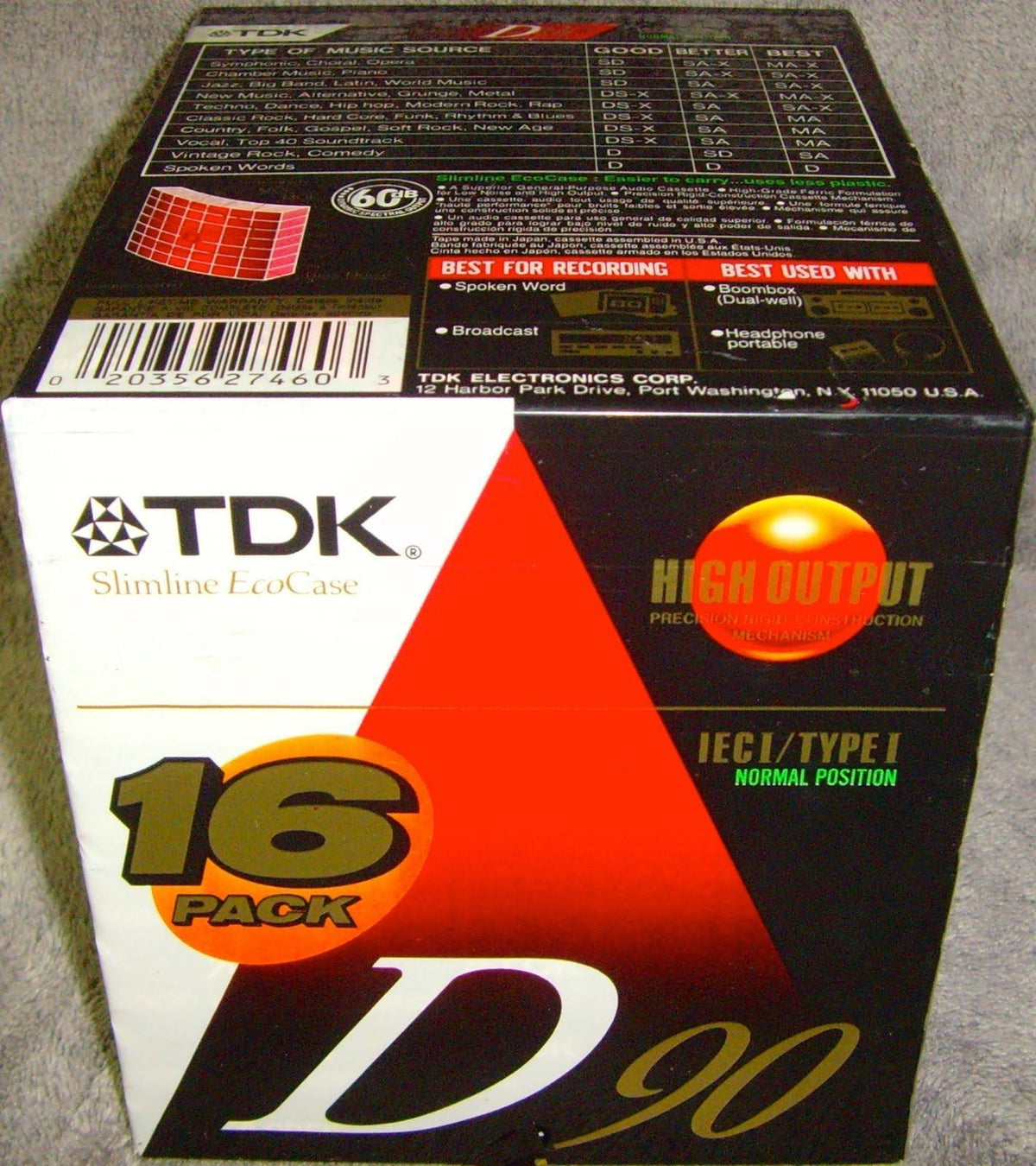 High Output 16-Pack Audio Cassette Tapes L832