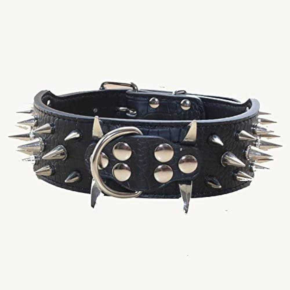 Leather Spiked Studded Dog Collars Harnesses Matching Set C248342