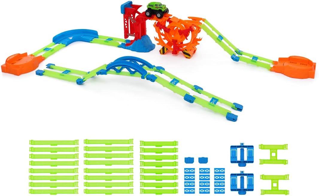 46 Pcs Glow in The Dark Race Car Track Set F177
