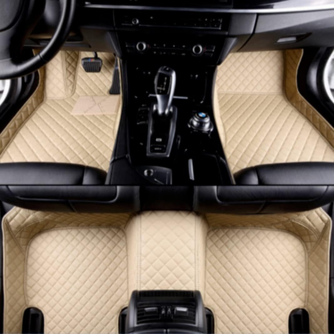 Custom Car Floor Mats All Weather Non-Slip Leather Floor Liners Black Blue U49298