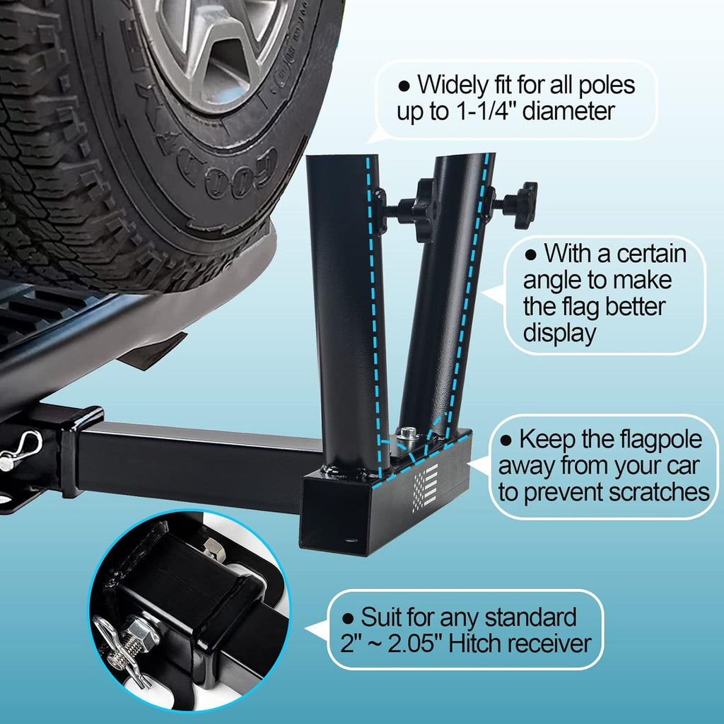 Universal Flag Hitch Mount with Anti-Wobble Screws Z567