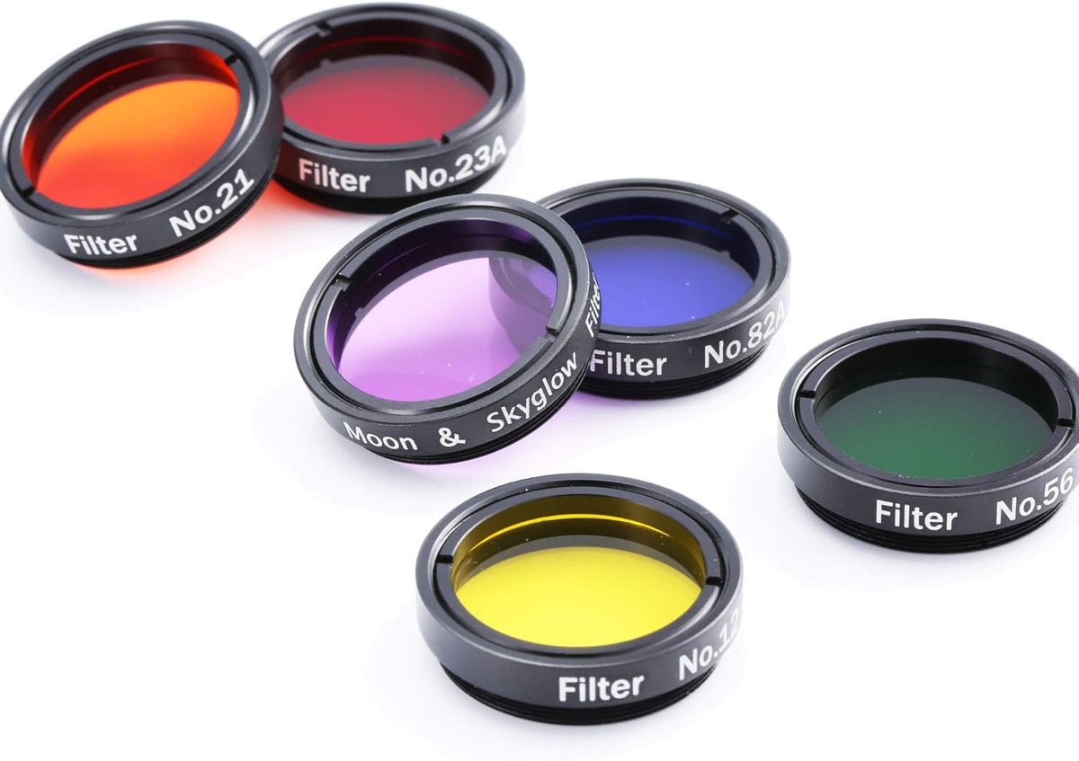 1.25 Inches 6 Color Telescope Moon Filter Set with Metal Case U111131