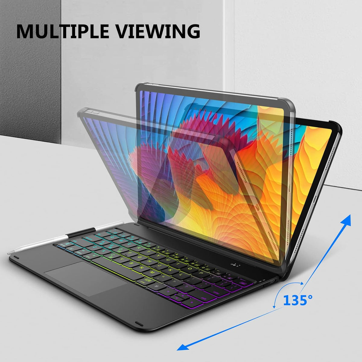 Touchpad Keyboard Case for iPad Pro 11 inch, Black S664