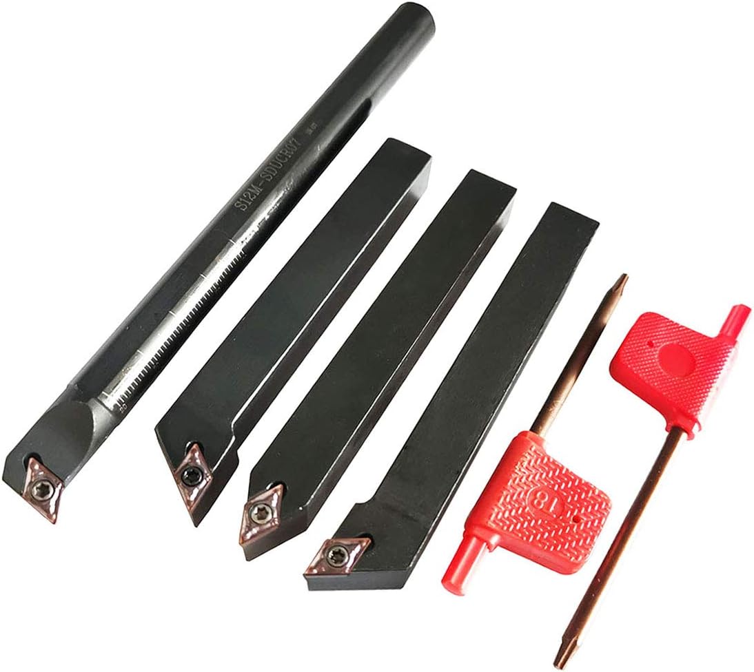 1/2 Mini Lathe Indexable Carbide Turning Tool Holder Bit Set H41605