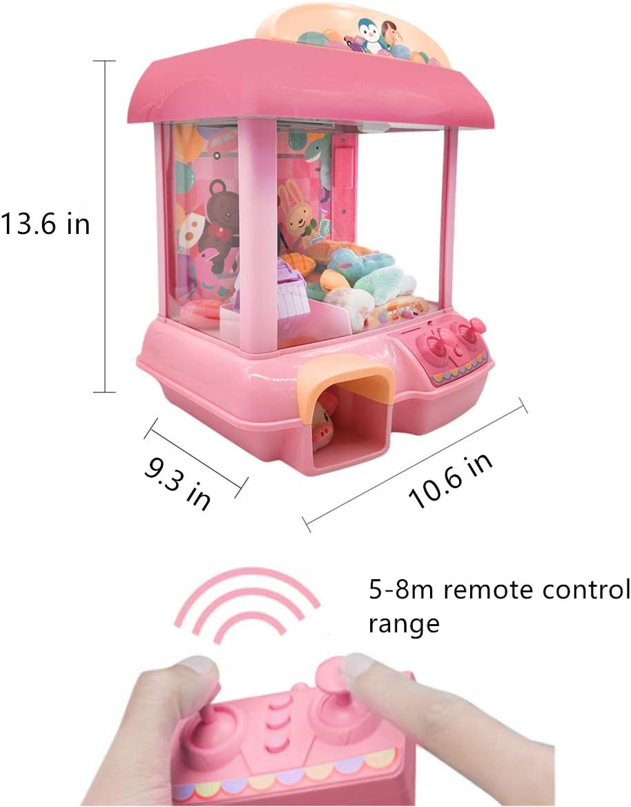 Claw Machine with 12 Dolls, Remote Control, USB Cable, Pink G581513