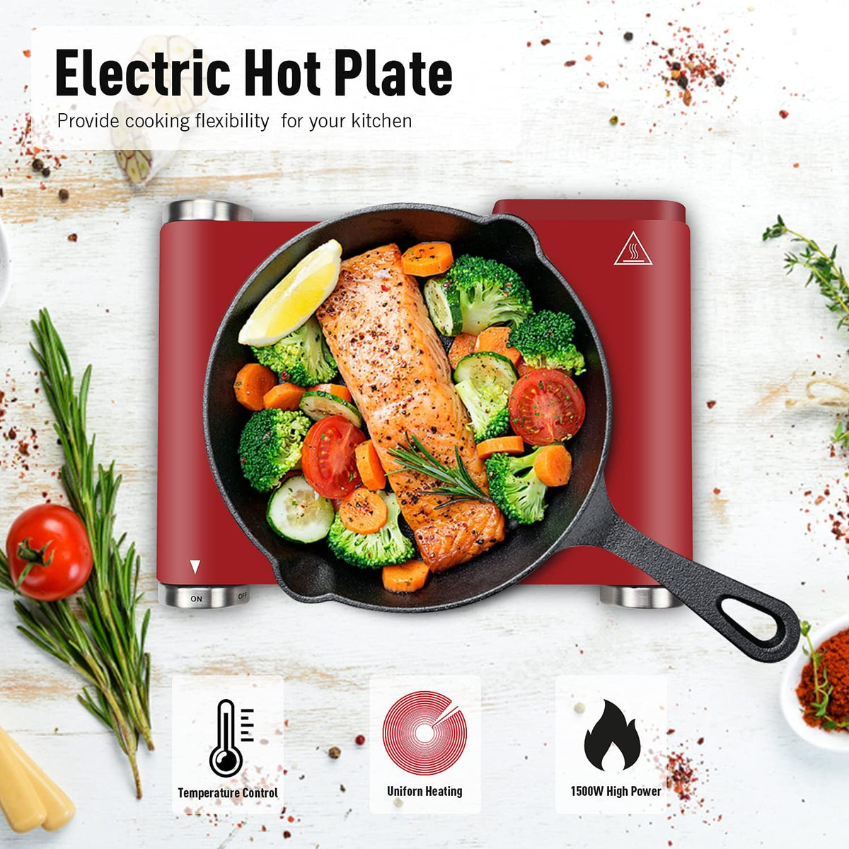 Cast Iron Electric Single Burner Pack of 2 M4358