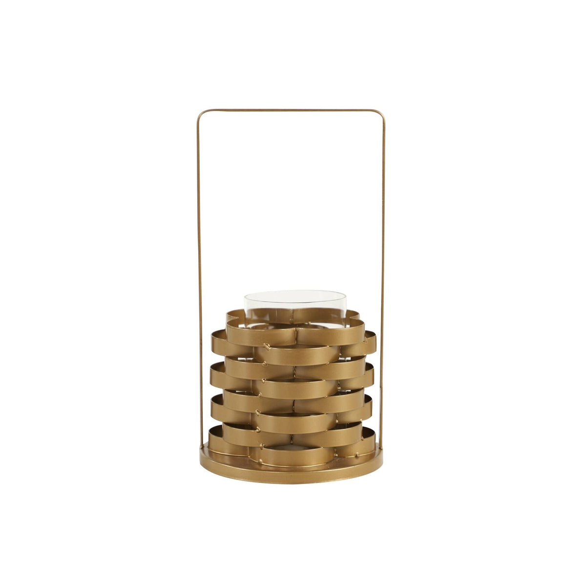 Gold and Clear Glass Hurricane Candle Holder N451914