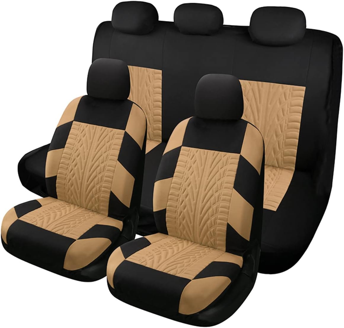 Black & Red Breathable Washable Universal Car Seat Covers Full Set A5565