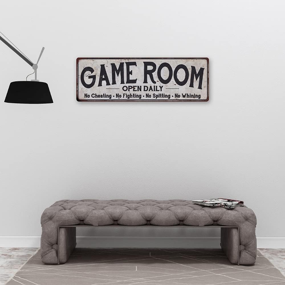 Vintage Retro Gamer Wall Sign 8 x 24 Metal Q6867