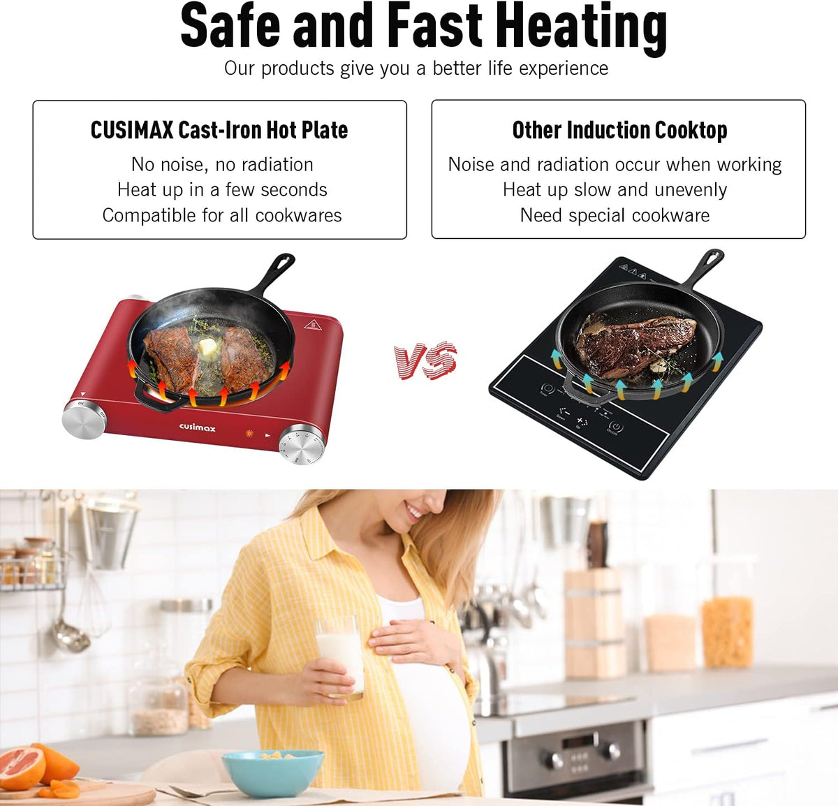 Cast Iron Electric Single Burner Pack of 2 M4358
