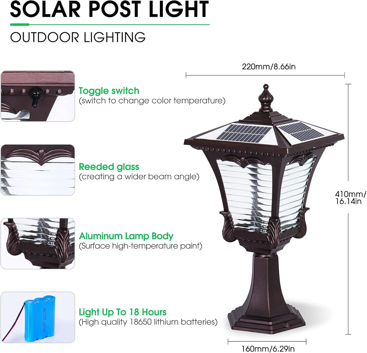Solar Post Lights Outdoor 2 Pack T332456
