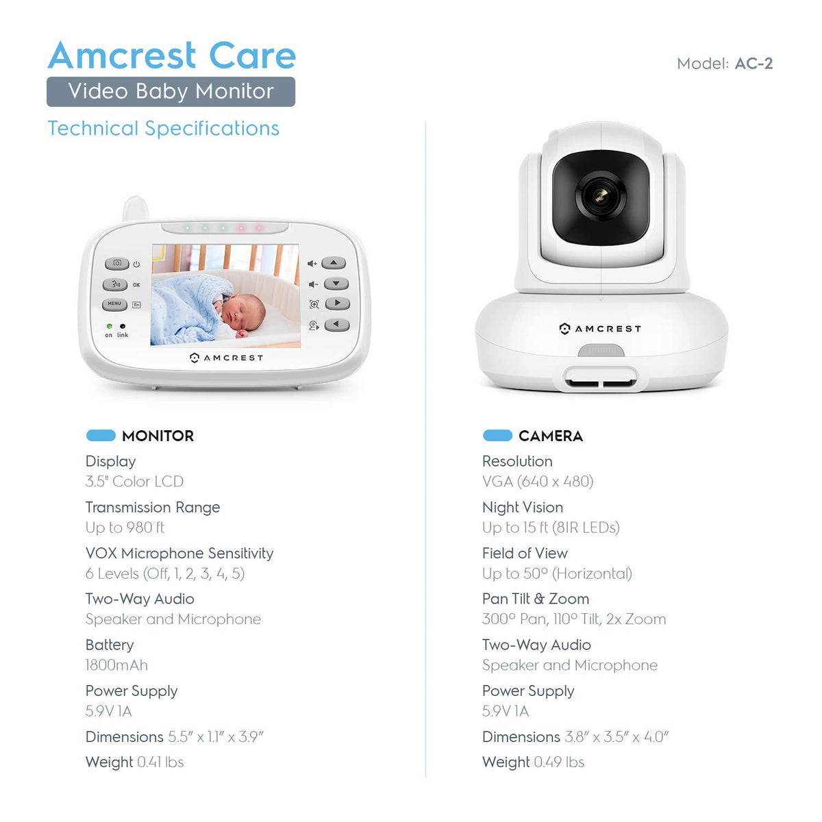 Video Baby Monitor with Camera and Audio D9234