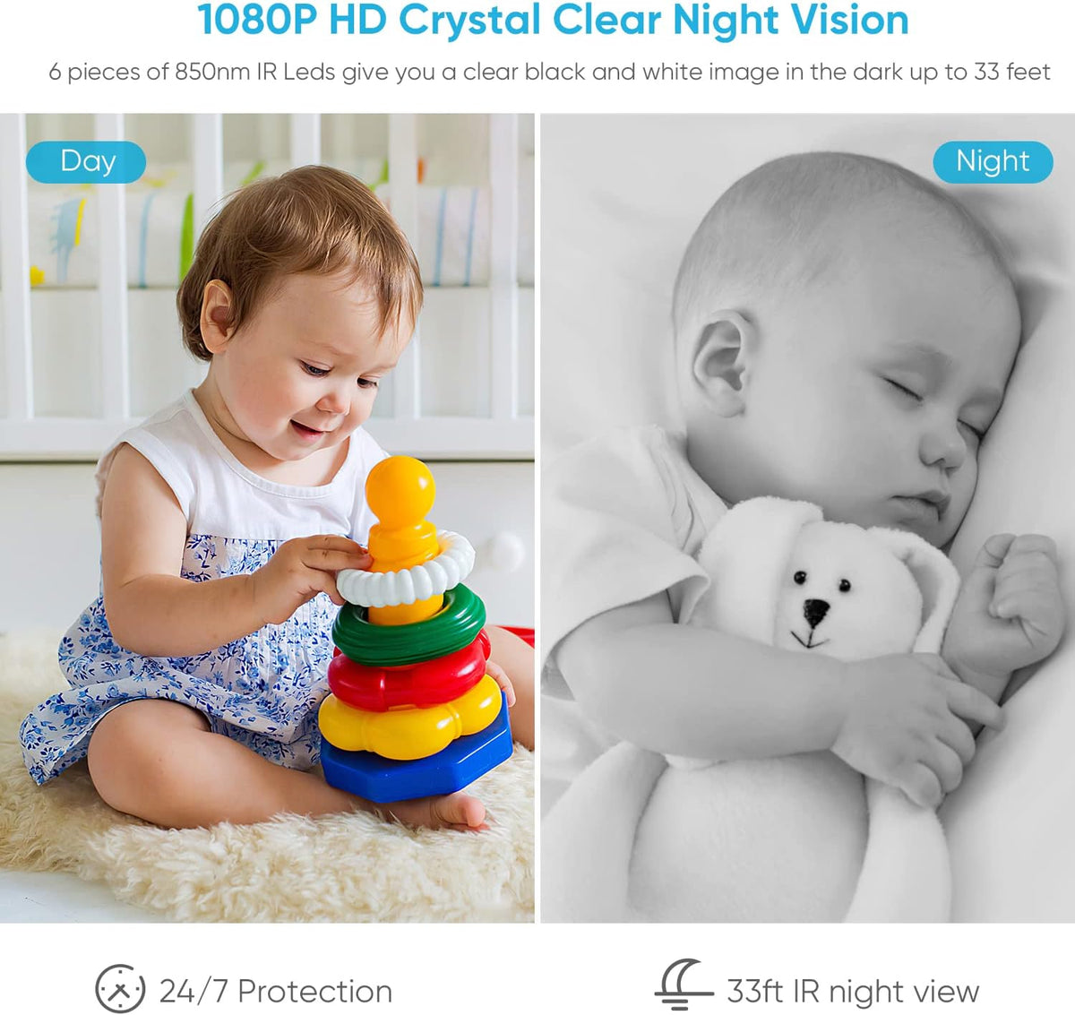 2PCS 1080P Indoor WiFi Security Camera with 2-Way Audio K3453