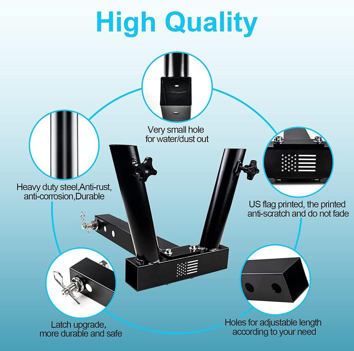 Universal Flag Hitch Mount with Anti-Wobble Screws Z567