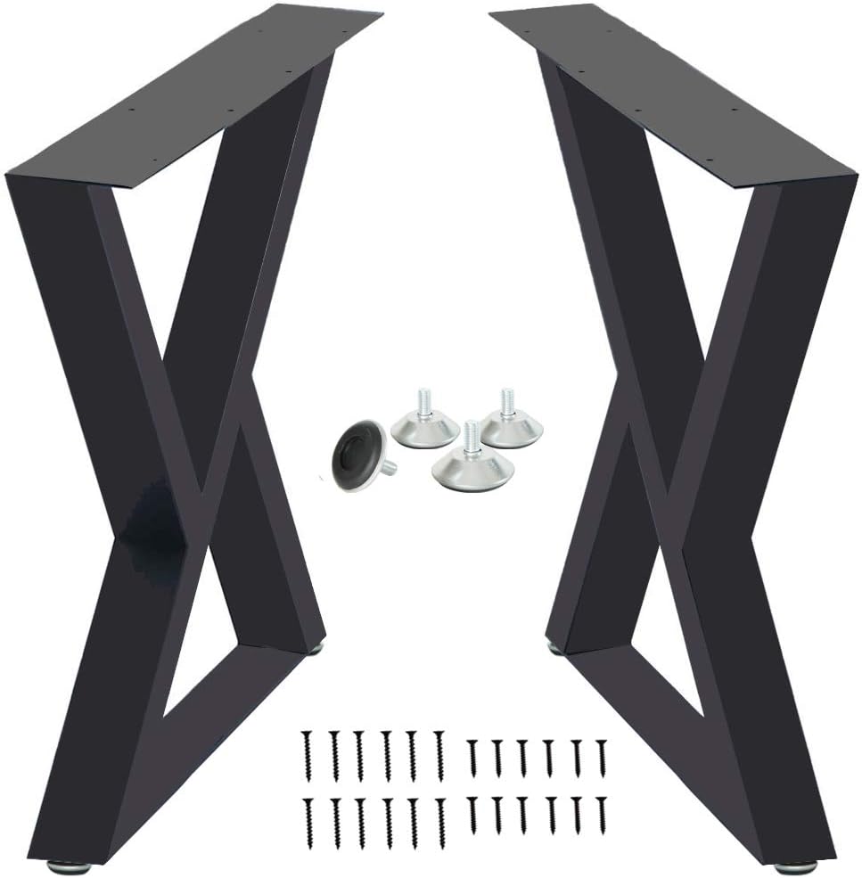 Metal Table Legs, 2 Pcs Heavy Duty Square Tube Desk Legs U2216