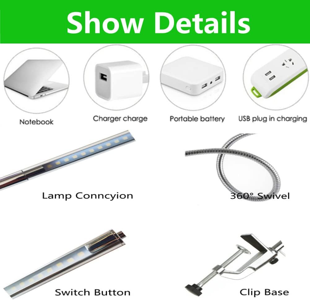 Adjustable Clip On LED Desk Lamp U3396