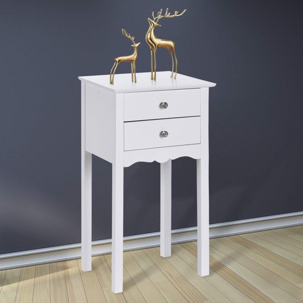 Black Wood Nightstand with Storage Cabinet and Drawer N47708