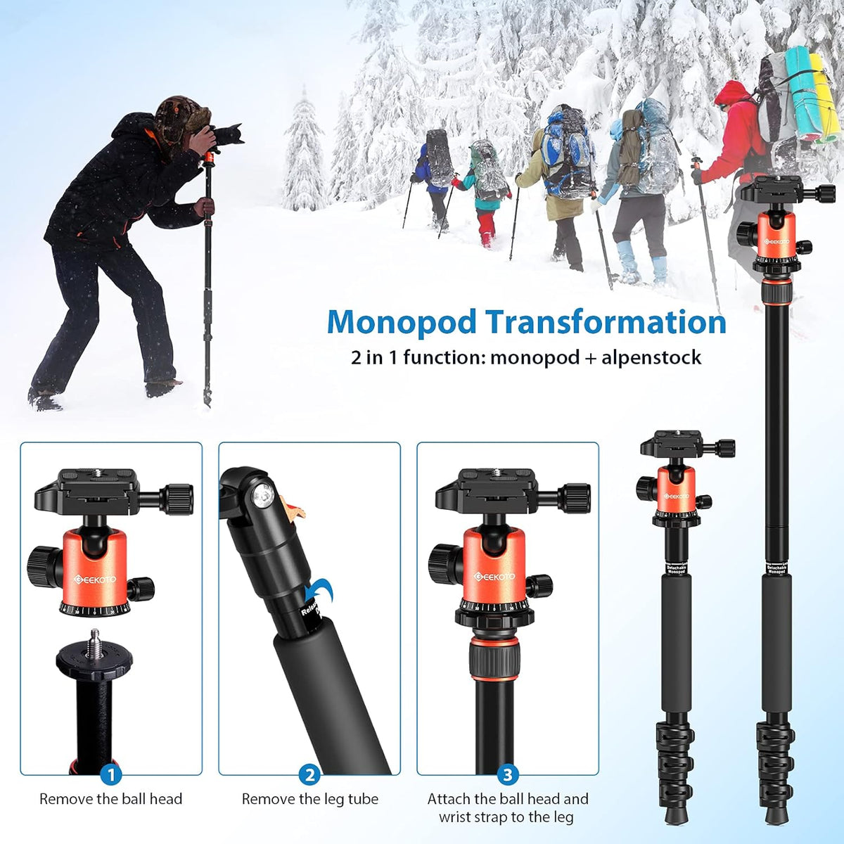 Compact Aluminum Alloy Camera Tripod with 360 Degree Ball Head F18497