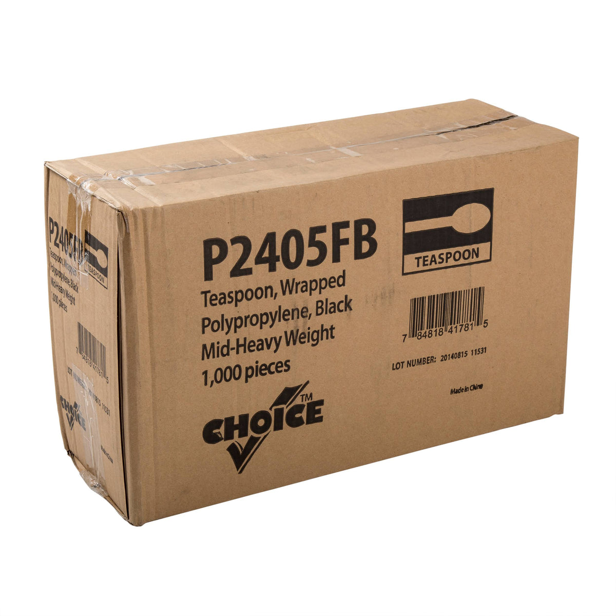 Black Medium-Heavy Weight Polypropylene Teaspoons, Case of 1000 C595408