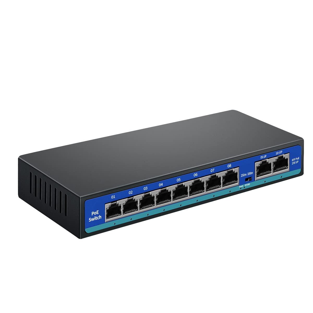 8 Port PoE Switch with 2 Uplink Ports V3295