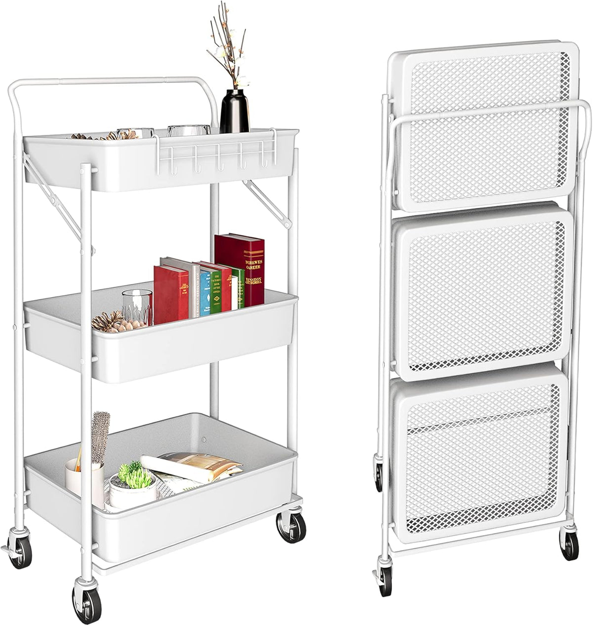 3 Tier Rolling Cart with Wheels U996