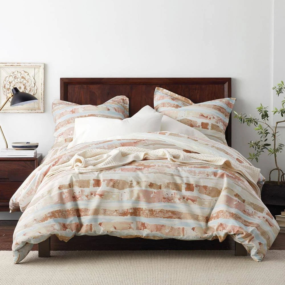 Multicolored Geometric Organic Cotton Full Duvet Cover W5967