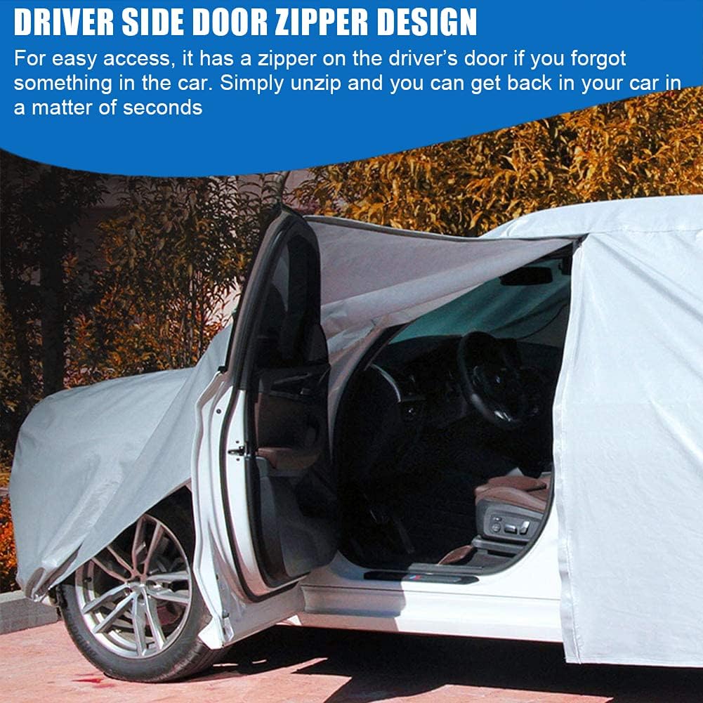 All Weather Waterproof Car Cover with Door Zipper Q67554