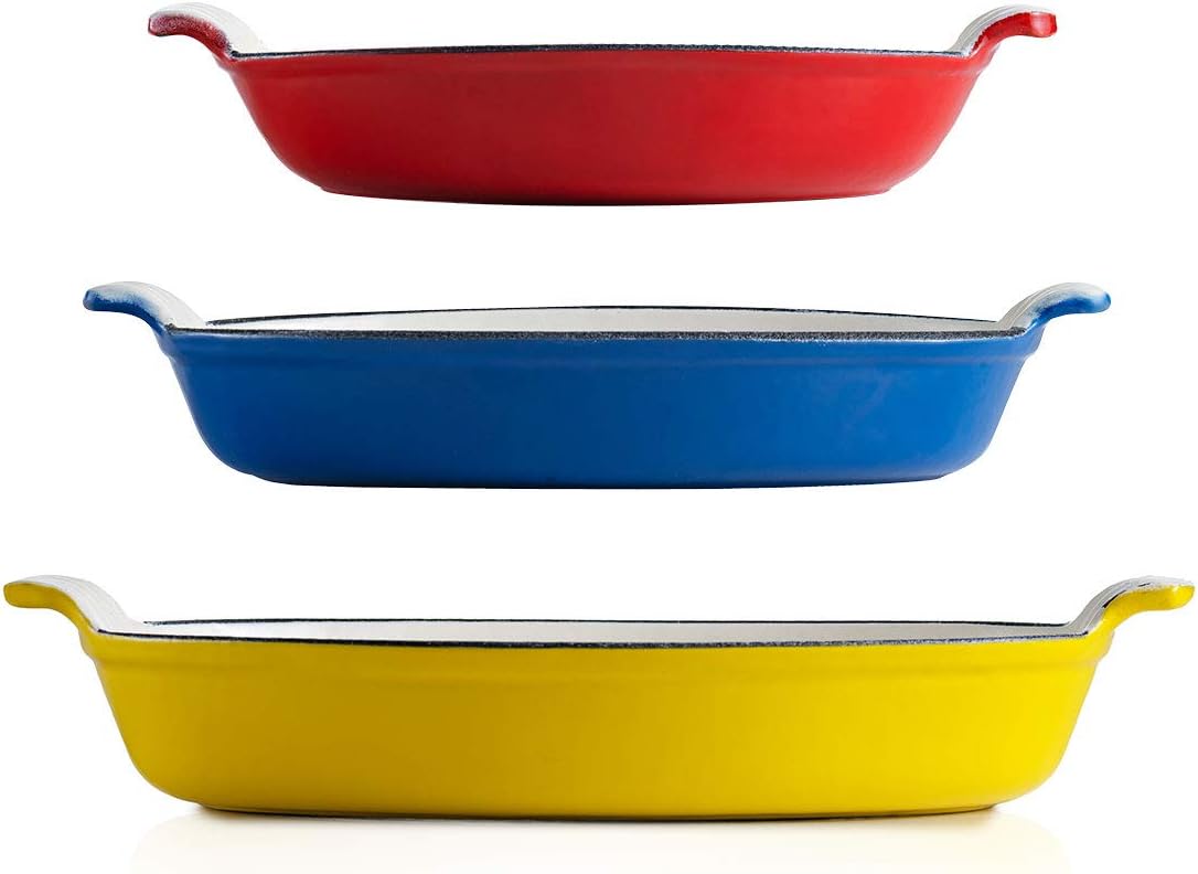 Enameled Cast Iron Pan Set of 3 L510858