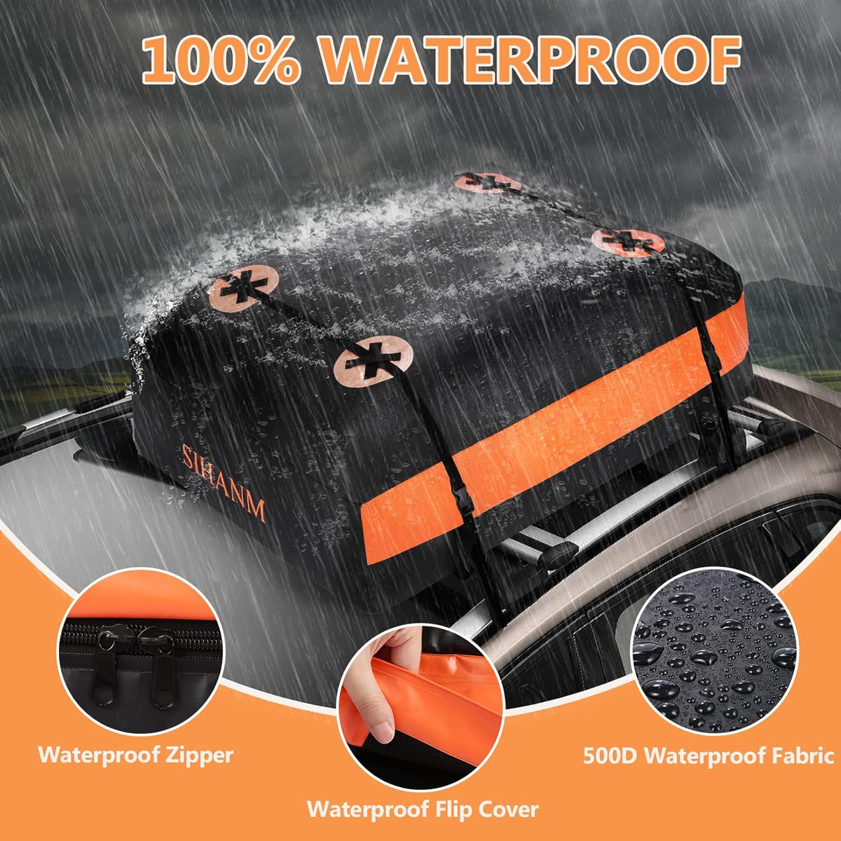 20 Cubic Feet Waterproof Rooftop Cargo Carrier R51640