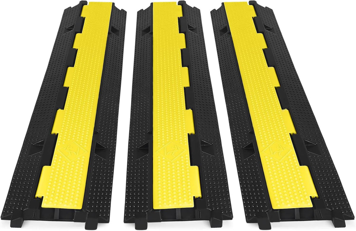 3 Pack Heavy Duty Anti-Skid Rubber Cable Protector Ramp O954