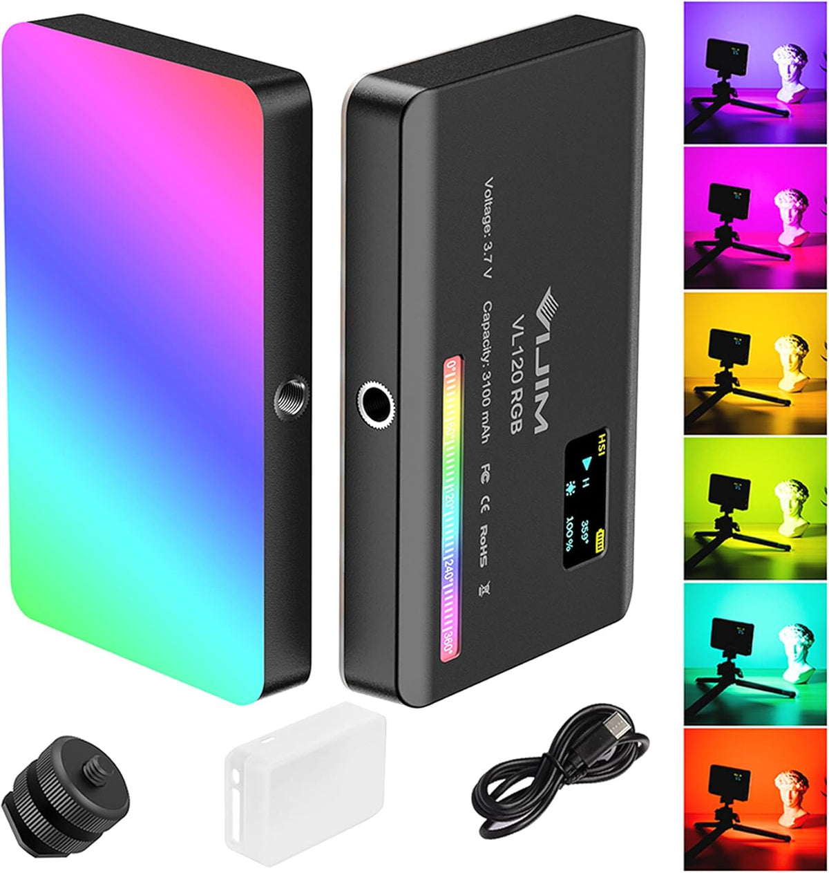 RGB LED Video Light 360° Full Color 2500-9000K Dimmable U110728