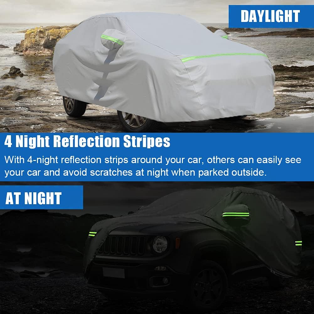 All Weather Waterproof Car Cover with Door Zipper Q67554