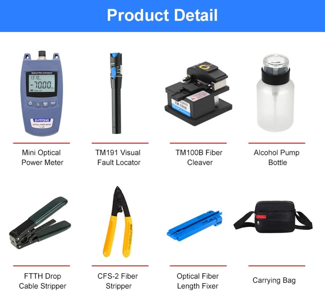 Fiber Optic Cold Connection Tool Kit with Optical Power Meter V2778