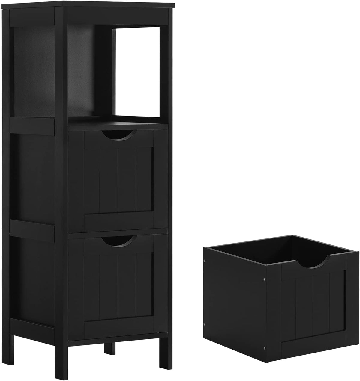 Narrow White Bathroom Storage Cabinet with 3 Removable Drawers J9759