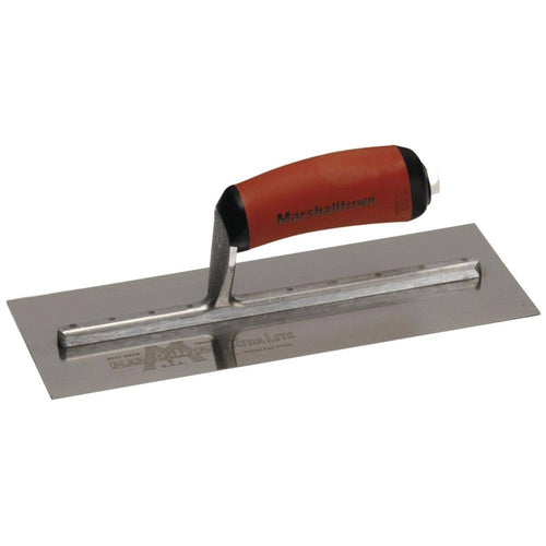 13 in. x 5 in. Stainless Steel Curved Finishing Trowel V7448
