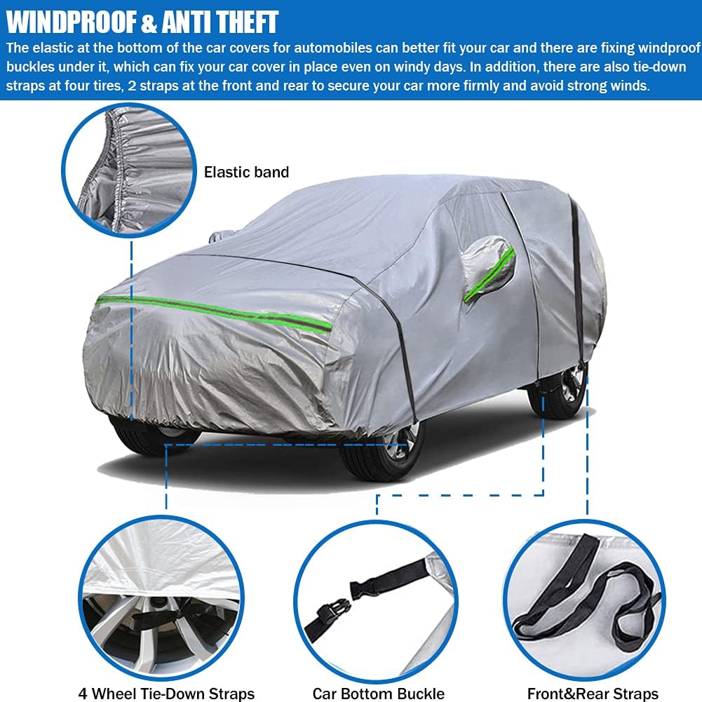 All Weather Waterproof Car Cover with Door Zipper Q67554