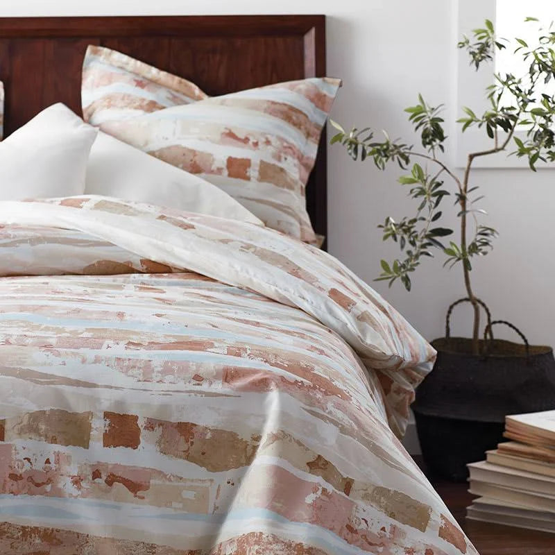 Multicolored Geometric Organic Cotton Full Duvet Cover W5967