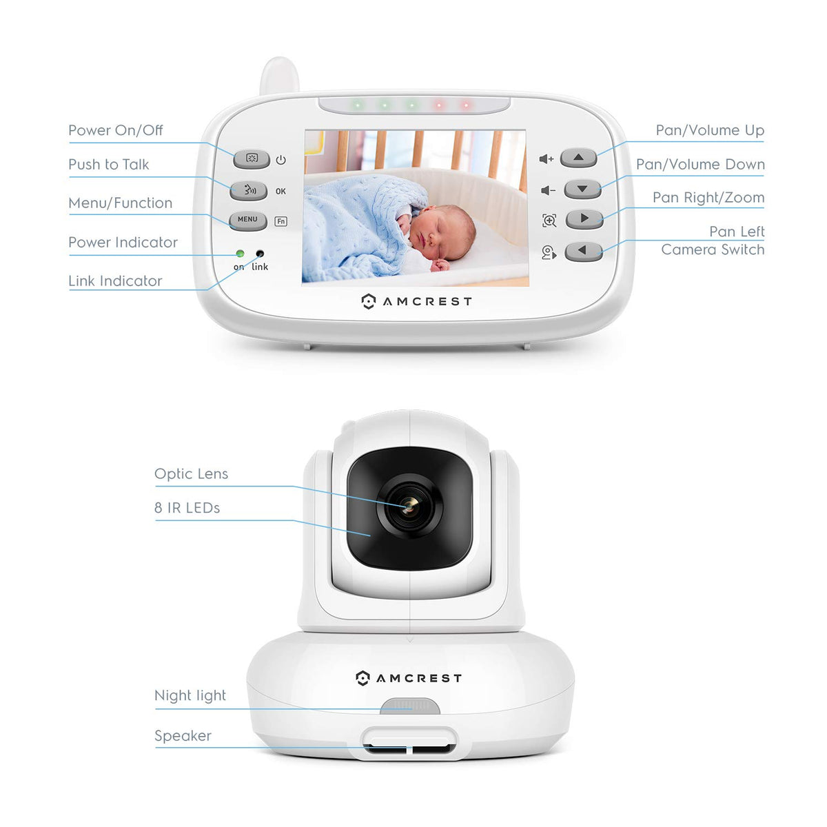 Video Baby Monitor with Camera and Audio D9234