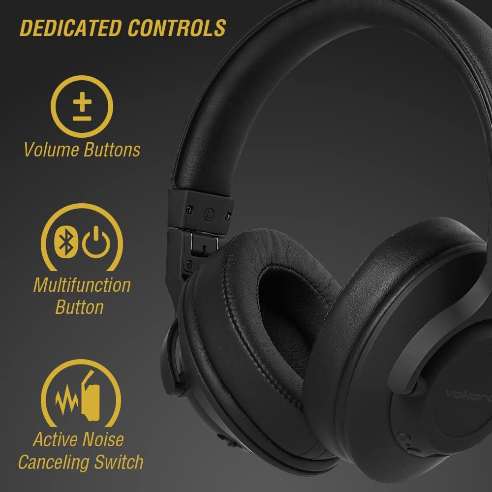 Black Wireless Over Ear Noise Cancelling Headphones R6554