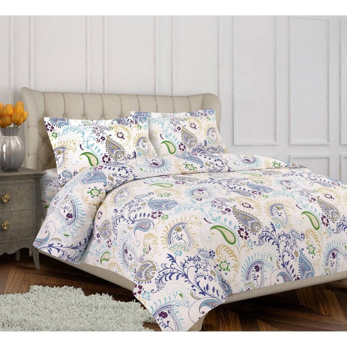 Flannel Printed 170 GSM Duvet Cover Set Queen Q9360