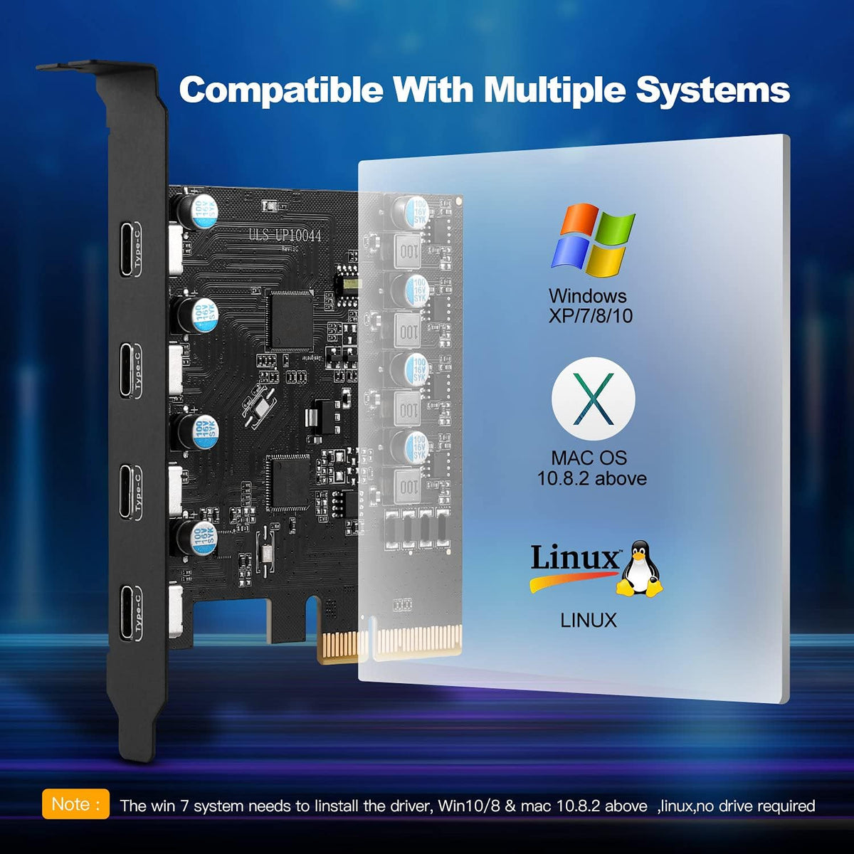 PCIe Gen3 x2 USB 3.2 4-Port Type C Expansion Card O282