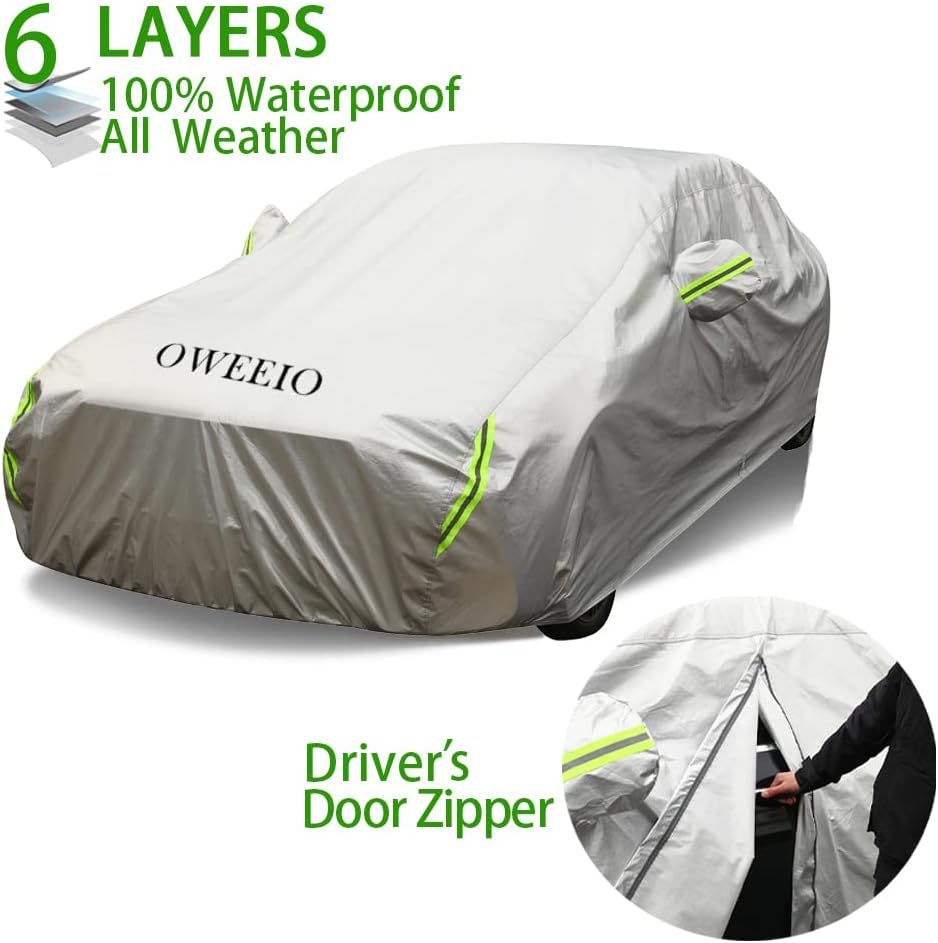 6 Layers Waterproof All Weather Car Cover with Zipper B148