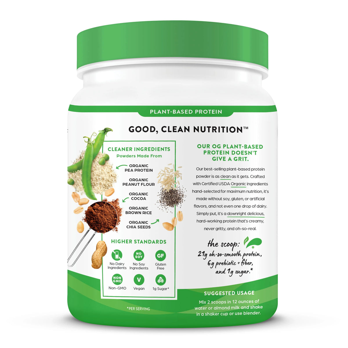 Organic Vegan 21g Protein Powder Chocolate Peanut Butter 1.02lb U33432