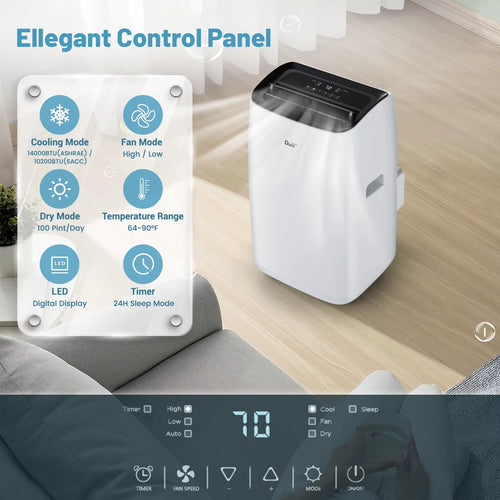 14000 BTU Portable Air Conditioner with Remote Control J451