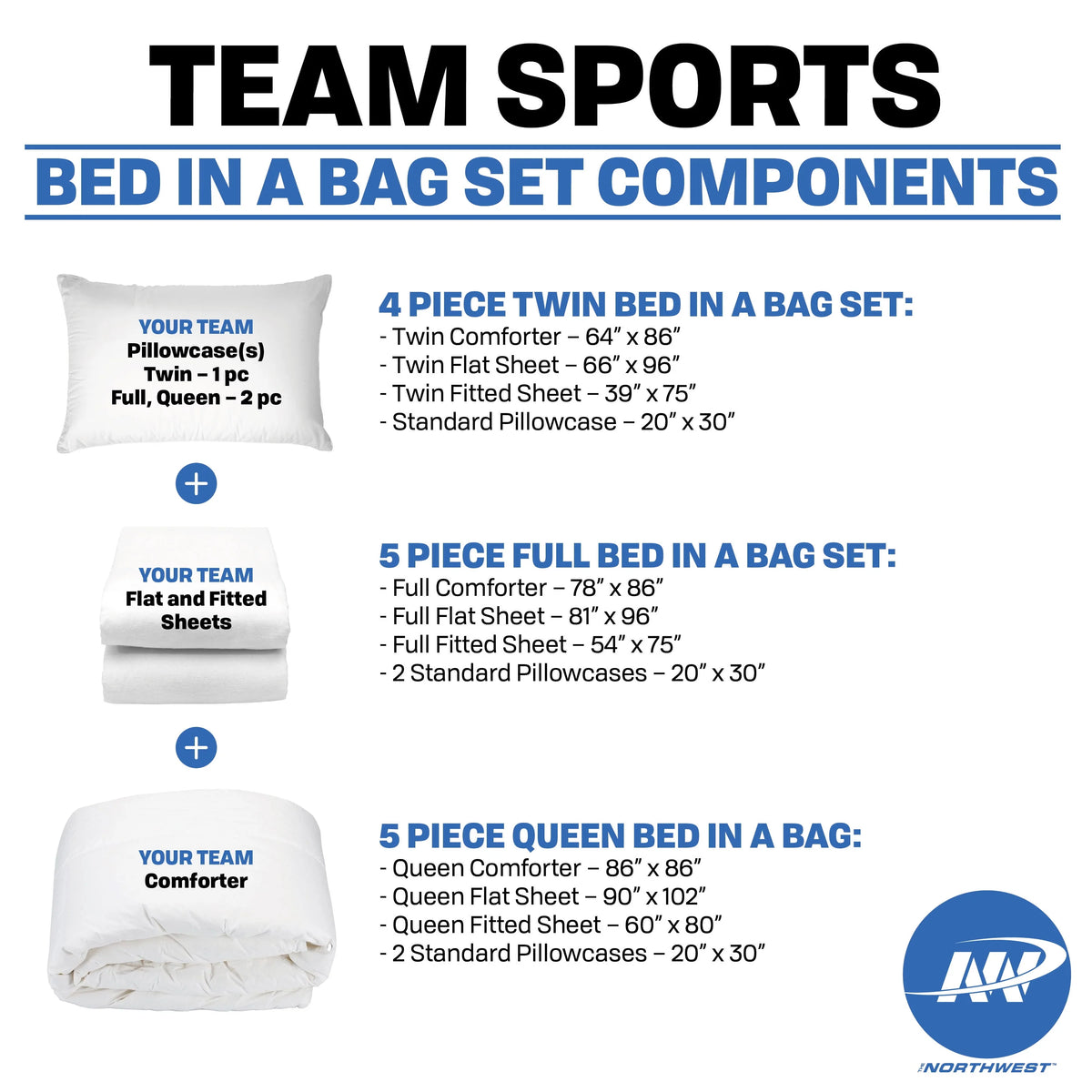 Queen Size 5 Piece Polyester Bed In Bag Set F58973