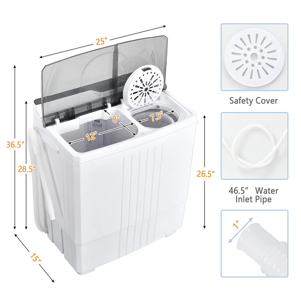 Portable Compact Mini Twin Tub Washing Machine S870